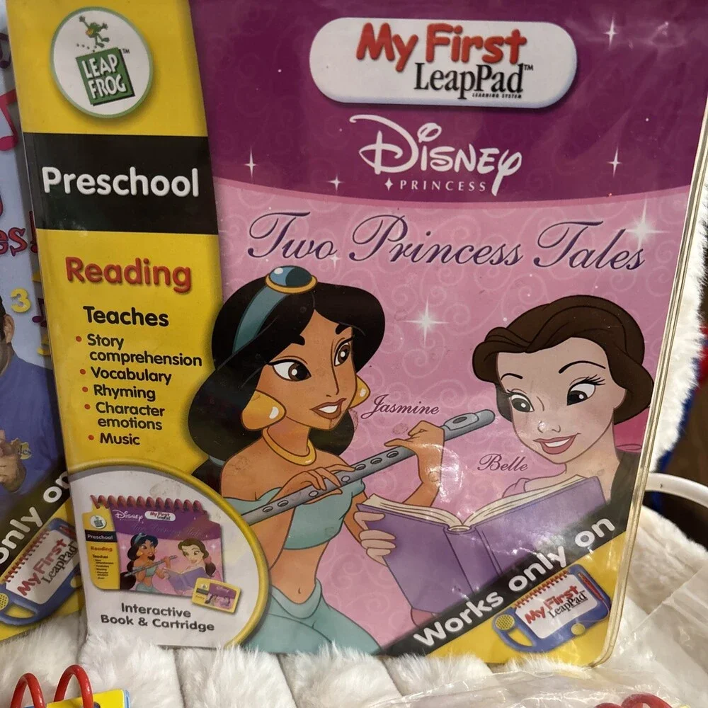 My First LeapPad Interactive Book Cartridge Lot Wiggles Disney Princess Bob